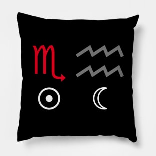 Scorpio Sun Aquarius Moon Zodiac Sign Pillow