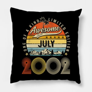 Awesome Since July 2002 Vintage 21st Birthday Pillow