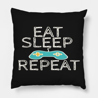 eat sleep play repeat Pillow