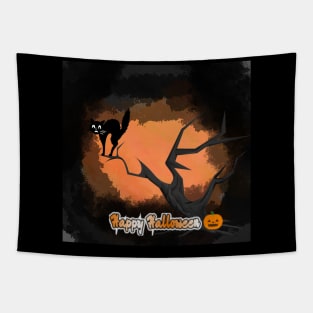 Hallowen cat Tapestry