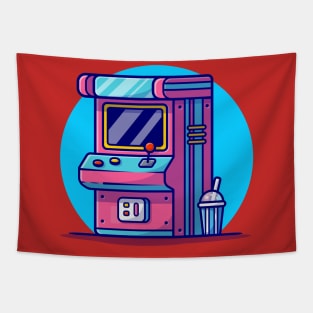 Arcade Machine With Soda Cartoon Vector Icon Illustration Tapestry