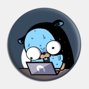 Golang Gopher Go Scared Pin