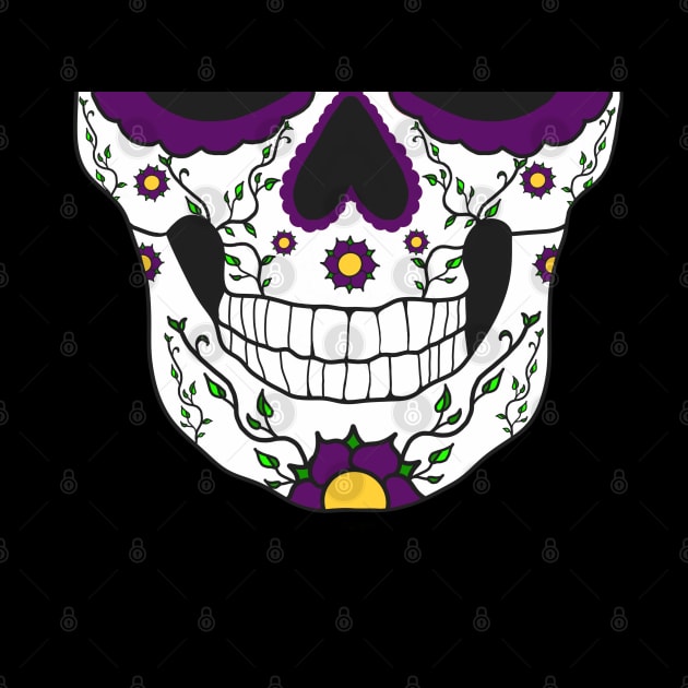 Purple sugar skull by TeawithAlice