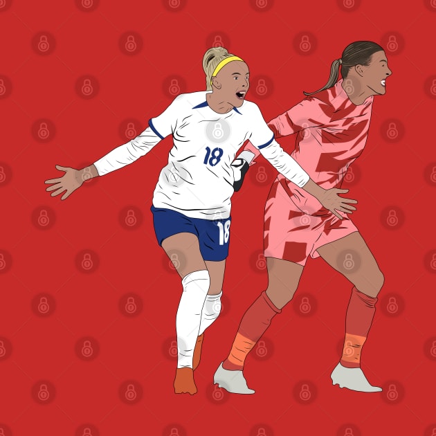 Chloe Kelly Mary Earps Penalty Shootout Celebration Minimalist by Hevding