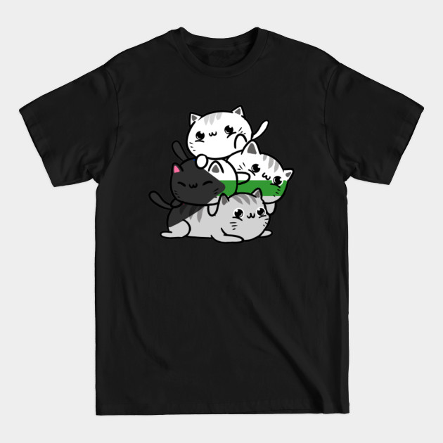 Discover Kawaii Cat Pile Demiromantic Pride Flag - Demiromantic - T-Shirt