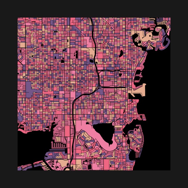 St. Petersburg Map Pattern in Purple & Pink by PatternMaps