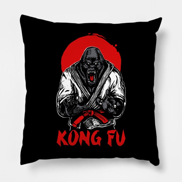 Kong Fu Pillow by Planet of Tees