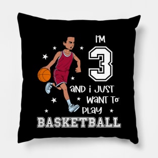 Boy plays basketball - I am 3 Pillow
