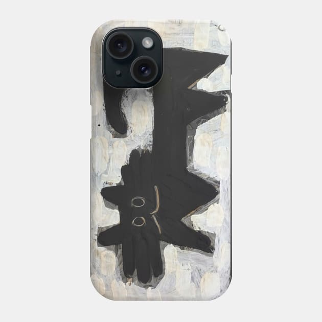 black cat Phone Case by Angel Rivas