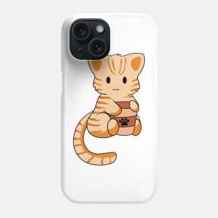 Orange Tabby Cat with Coffee Phone Case