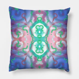 Eternal Questions - Blue Pattern Pillow