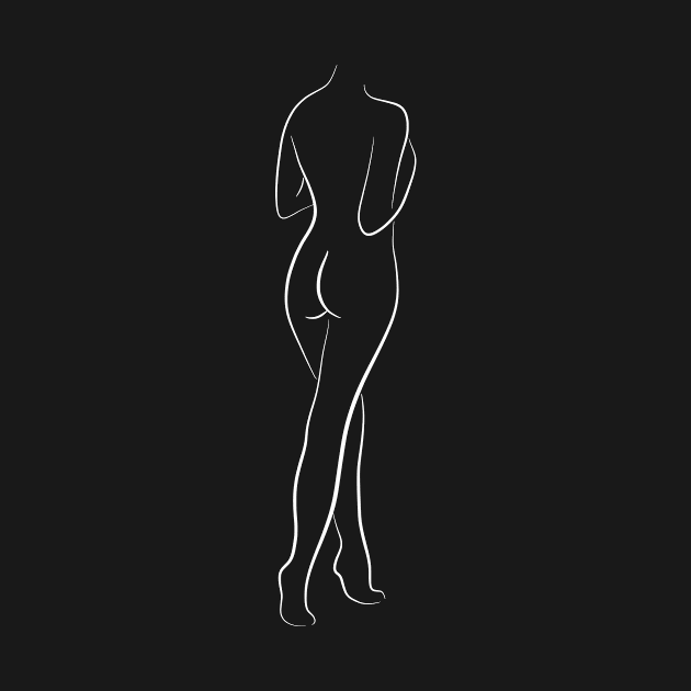 Minimalist Nude Sketch - Slender Sylvia by PeachOnAWindowsill