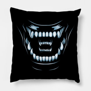 The scariest mouths in the universe... Blue Pillow