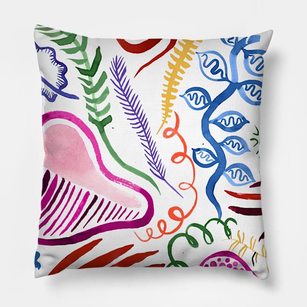 Leaf Tropical Jungle Forest Colorful Pillow by ninoladesign