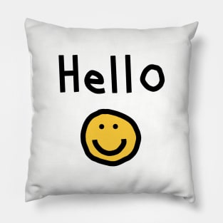 Hello with Smiley Face Pillow