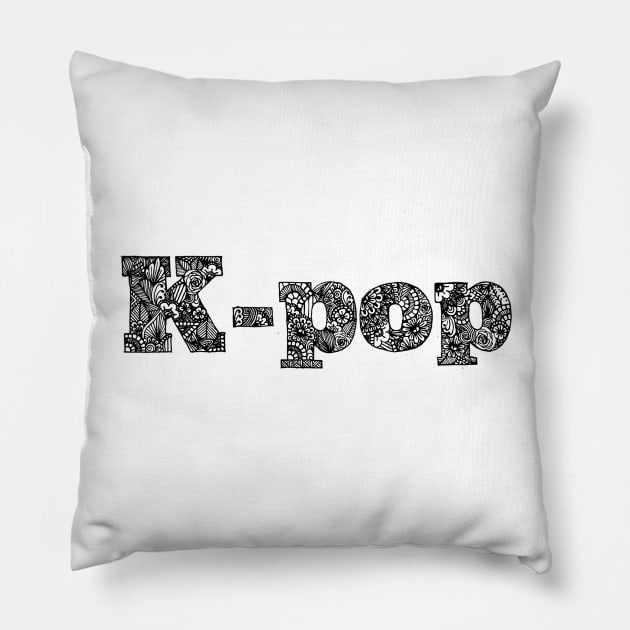 K-pop zentangle Pillow by TheHermitCrab