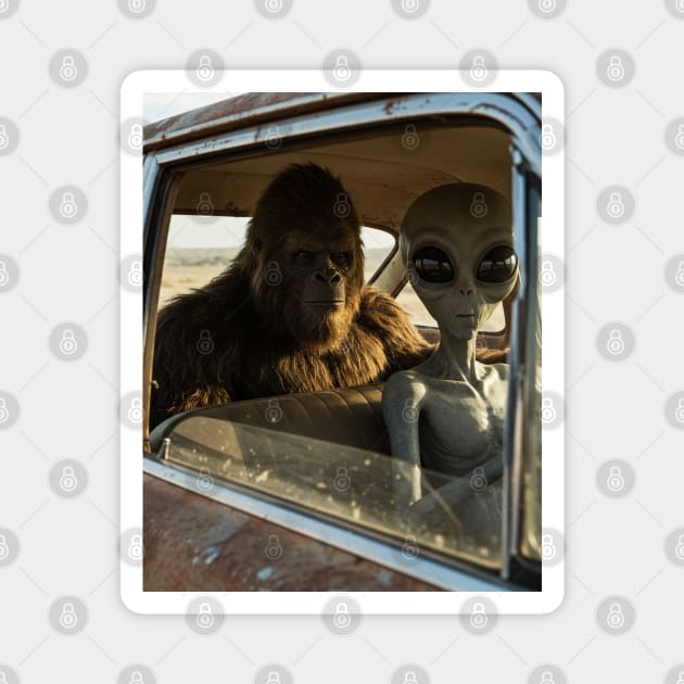 Alien and Bigfoot-Believe-5 Magnet by Megadorim
