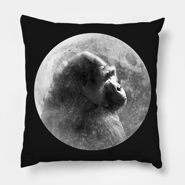 Gorilla Moon Pillow by Astrablink7