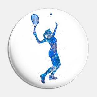 Tennis player girl blue art Pin