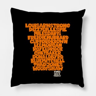 Jazz Legends in Type: The Trumpet Players Pillow