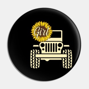 Jeep Sunflower Jeep Girl Jeep Women Pin