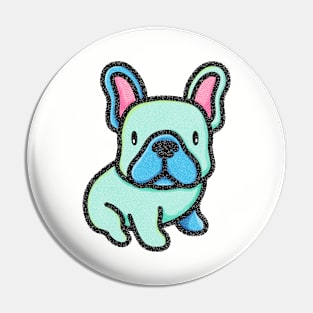 Green Kawaii Style Frenchie Puppy Pin
