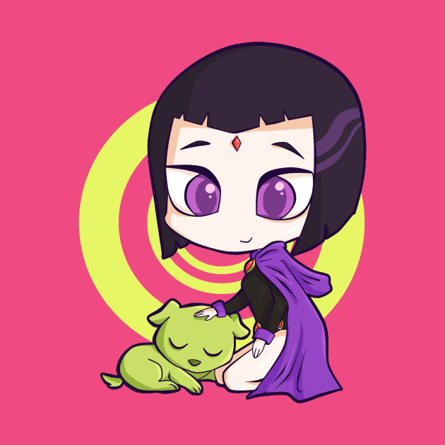 Raven and the puppy by panchi