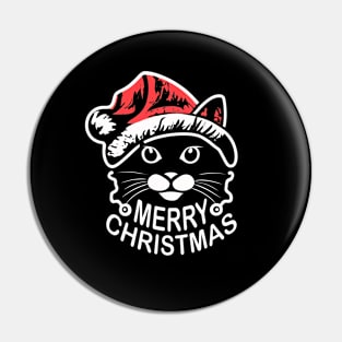 Funny Cat Santa Merry Christmas Vintage Pin