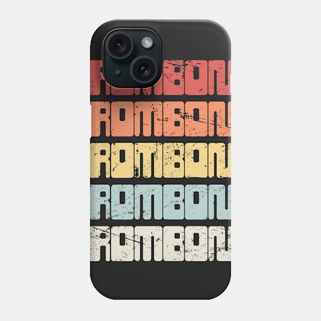 Vintage 70s TROMBONE Text | Marching Band Phone Case by MeatMan