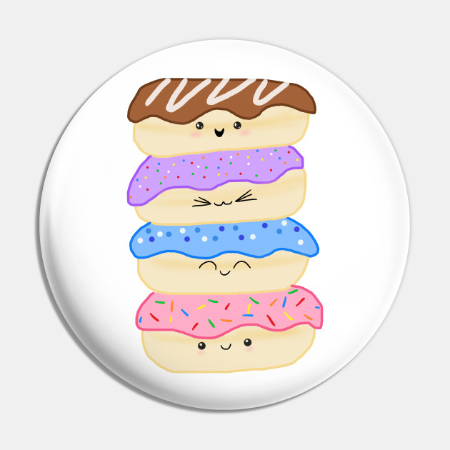 Chibi Kawaii Donuts Donut Lover Pin Teepublic De