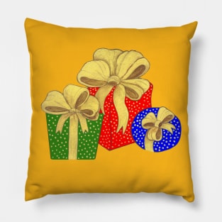 Holiday Gifts Boxes with Bows Pillow