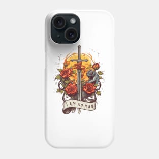 I am no man - Sword, Roses and Yellow Sun II - White - Fantasy Phone Case