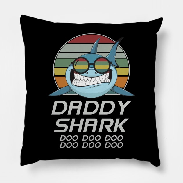 Daddy Shark Doo Doo Doo Pillow by Indiecate