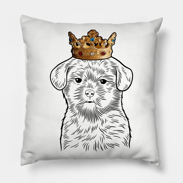 Shih Poo Dog King Queen Wearing Crown Pillow by millersye