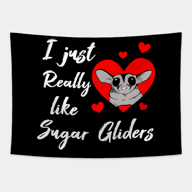 Cute Sugar Glider Gift Print Girls Funny Sugar Glider Print Tapestry by Linco