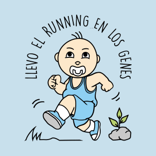 Llevo el running en los genes (versión niño). T-Shirt