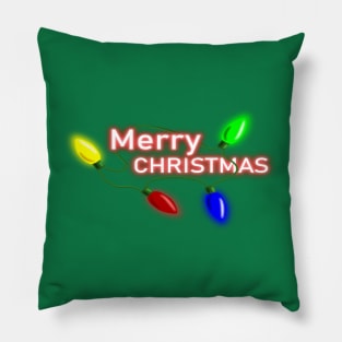 Merry Christmas Lights Pillow