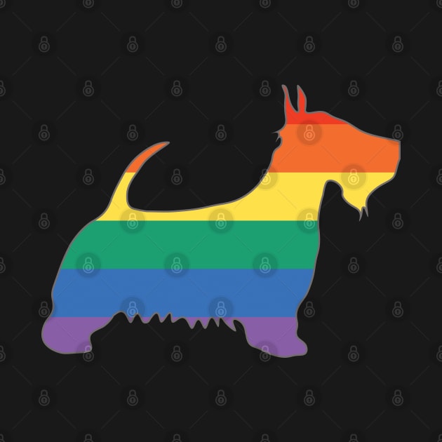 Rainbow Pride Flag Scotty Dog Silhouette by MacPean