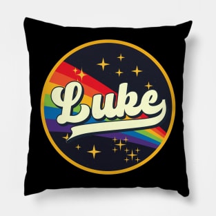 Luke // Rainbow In Space Vintage Style Pillow