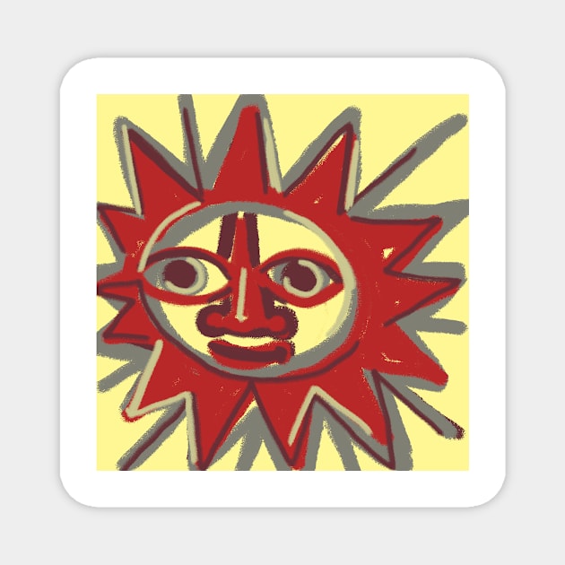 Very happy Hippie Sun Magnet by 3ET3