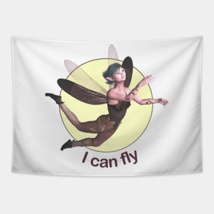 I can fly fairy faerie elf dragonfly wings flying Tapestry