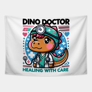 Adorable Dino Doctor: Pediatric Nurse Tapestry