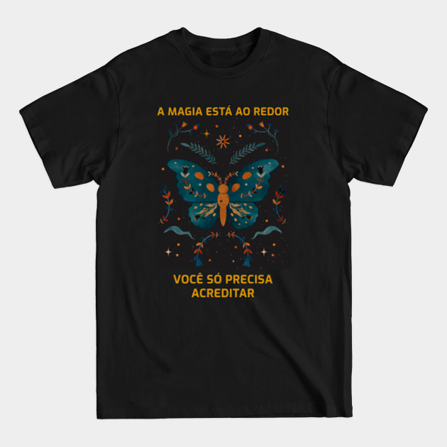 Disover butterfly graphic and Portuguese text - Butterfly - T-Shirt