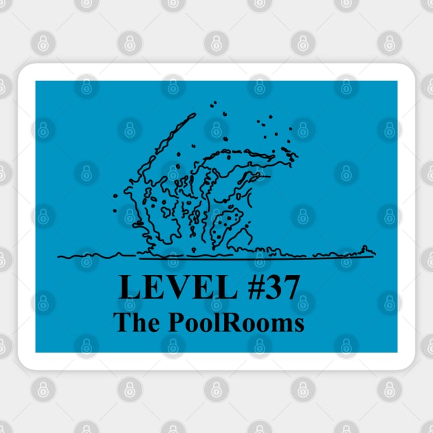 The Backrooms - The Poolrooms - Level 37 - Black Outlined Version - Retro -  Magnet