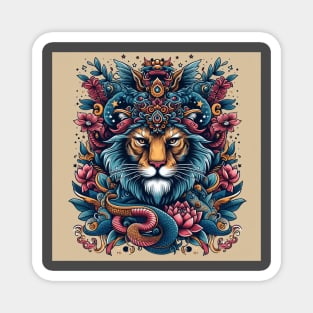 lion illustration Magnet