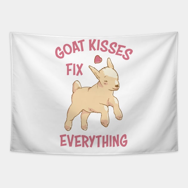 Spread Love and Laughter with Our Goat Kisses Fix Everything Tapestry by star trek fanart and more