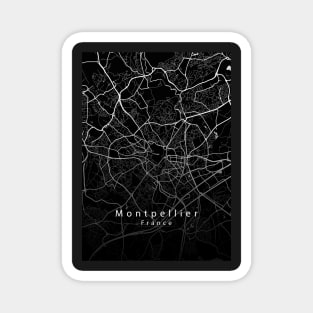 Montpellier France City Map dark Magnet