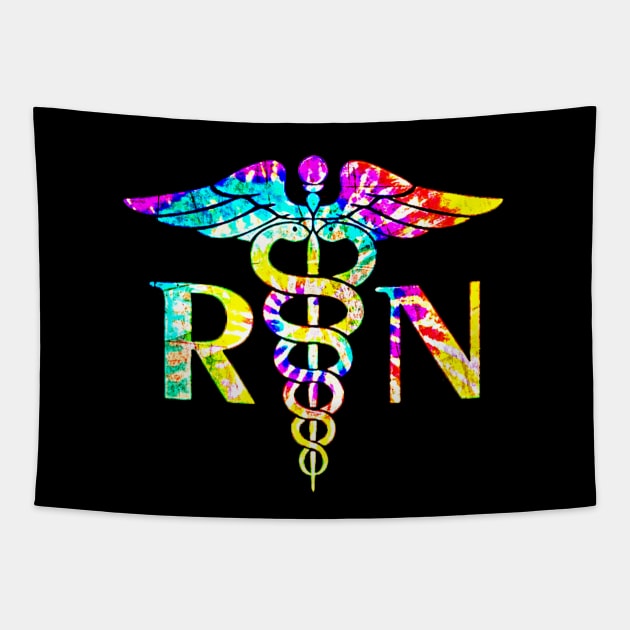 Lovely RN Registered Nurse Tie Dye Tapestry by Wishtopia