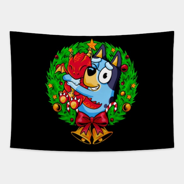 cristmas bluey Tapestry by GapiKenterKali