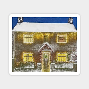 Yule Tide Cottage Magnet